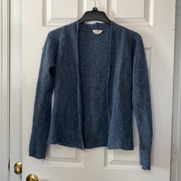 MaxMara Sweaters - MaxMara Italy Light Blue Open Front Wool Cardigan Sweater